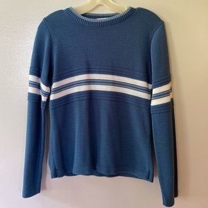 In Charge Blue Sweater w/ White Stripe
